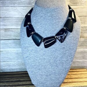 Large Black Stone Necklace